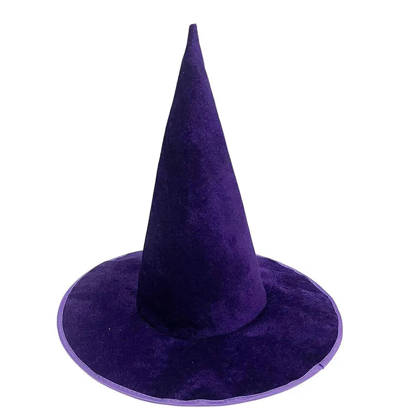 Halloween Witch Hat Flannel Wizard Costume Hat for Parties