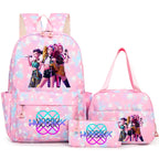 3Pcs/Set KPop Demon Hunter School Bags Girls Teens Rumi Mira Zoey Youth School Backpack Travel School Students Laptop Backpack