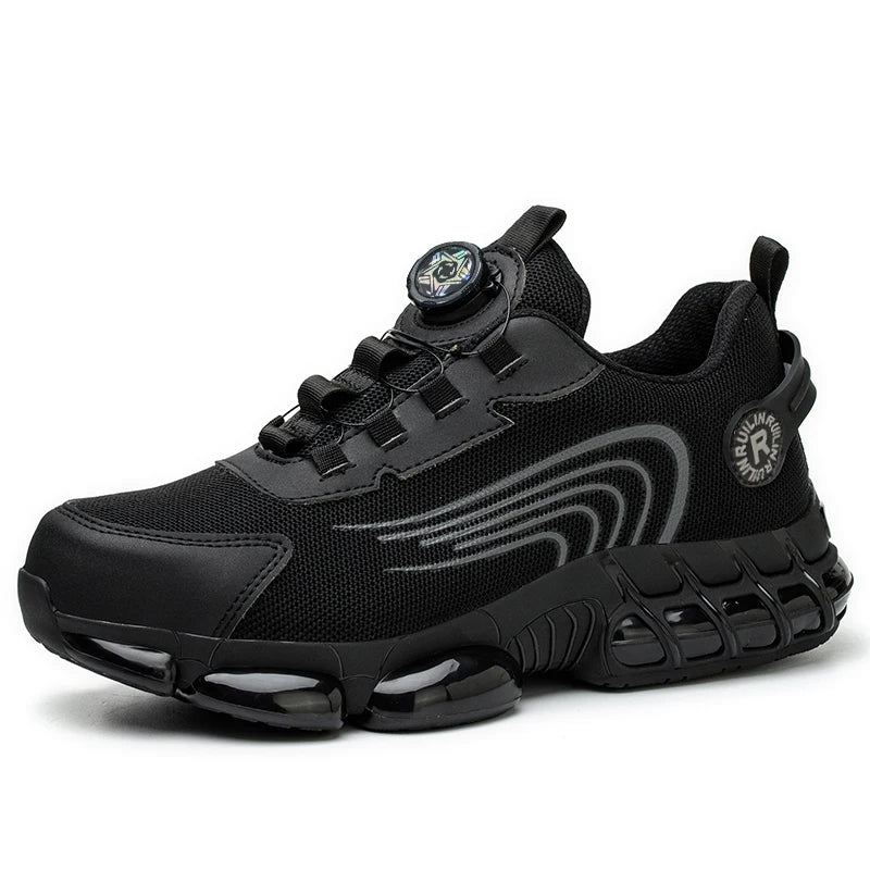 Indestructible Steel Toe Work Shoes for Men Women Rotating Button Safety Shoes Lightweight Construction Work Safety Shoes