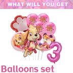 Pink Paw Patrol Skye Birthday Party Decorations Skye Foil Latex Balloons  Tableware Plate Backdrop For Kids Girls Party Supplies