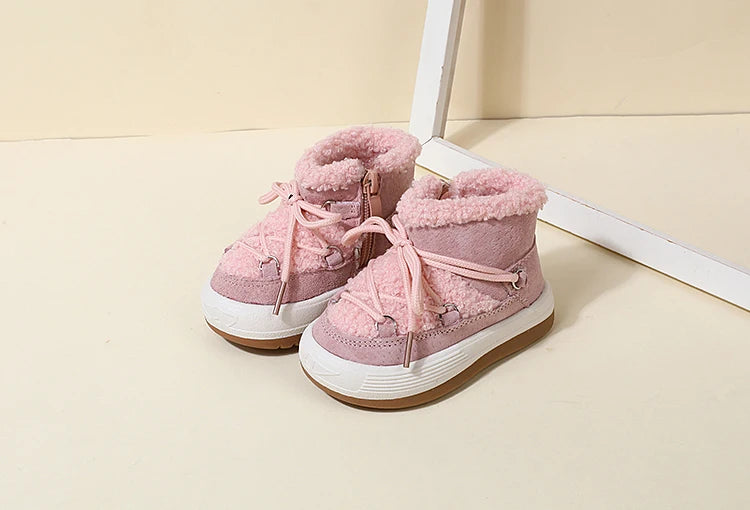 GT-CECD New Autumn/Winter Baby Boots Warm Plush Rubber Sole Toddler Kids Sneakers  Infant Shoes Fashion Little Boys Girls Boots