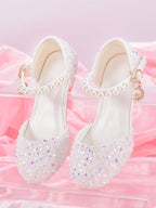 Girls Princess Party Heels Shiny Star Dress Shoes for Kids