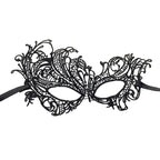 Black Lace Masquerade Eye Mask Hollow Out Venetian Mask Adjustable Ribbon Tie Halloween Carnival Party Cosplay Costume Accessory