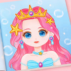 Stickers Book Handicrafts Creative Kids Stickers 15 Pages Toy Puzzle Reusable for Girls Cartoon Princess Make A Face Stickers