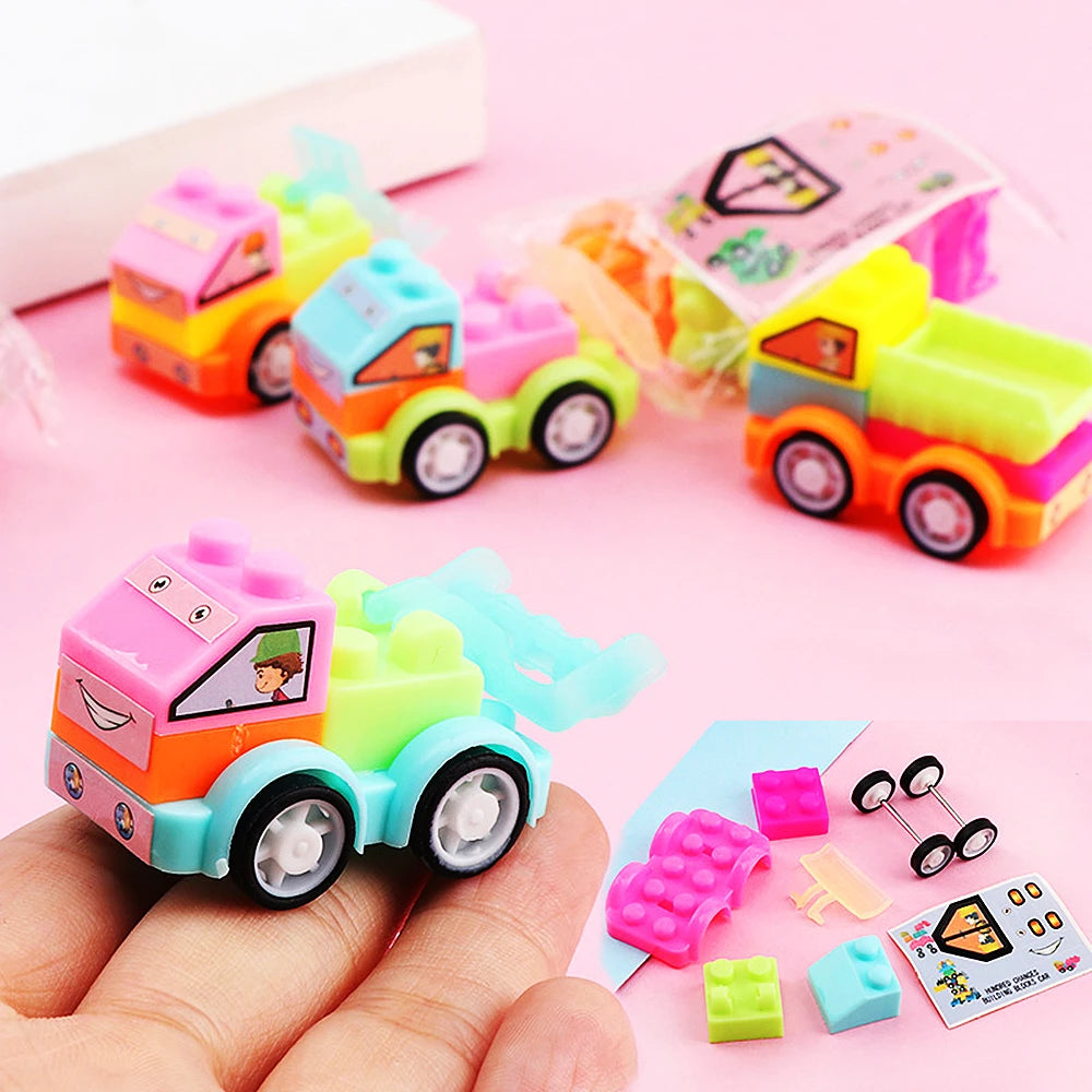 24Pcs DIY Puzzle Building Block Cars Toys Construction Vehicle Kids Baby Shower Birthday Party Gifts Pinata Party Favors Bag
