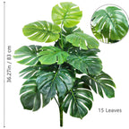 40-130cm（51.18in） Artificial Monstera Plant Fake Palm Tree Plastic Turtle Leaf Green Plant for Home Garden Room Office Decor