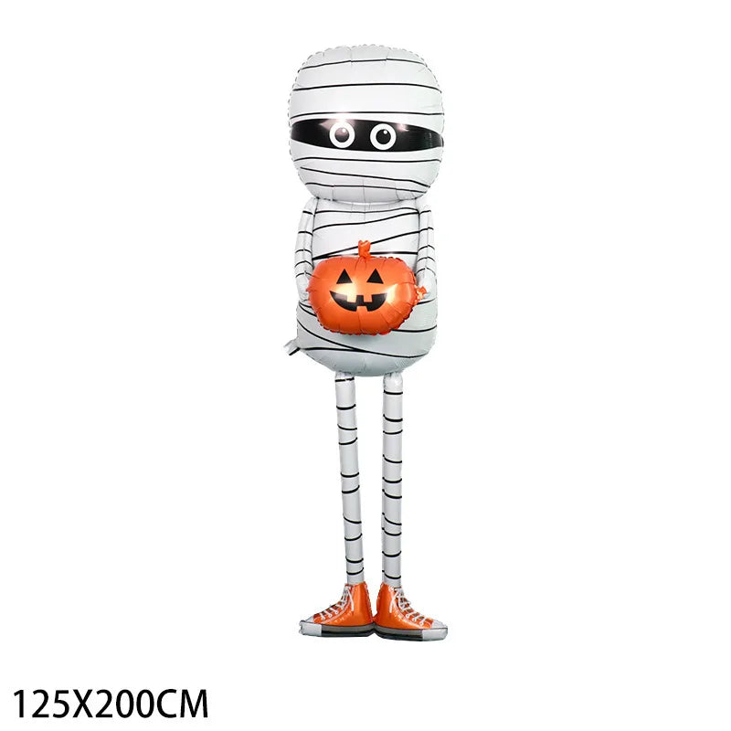 2026 Large Halloween Aluminum Film Balloons Bat Pumpkin Ghost Monster Inflatable Seated Standing Halloween Balloon Party Supplie