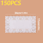 150Pcs Kitchen Fried Food Special Flower Bottom Paper Oil-absorbing Paper Baking Cake Pizza Snack Round Household Lace Paper Pad