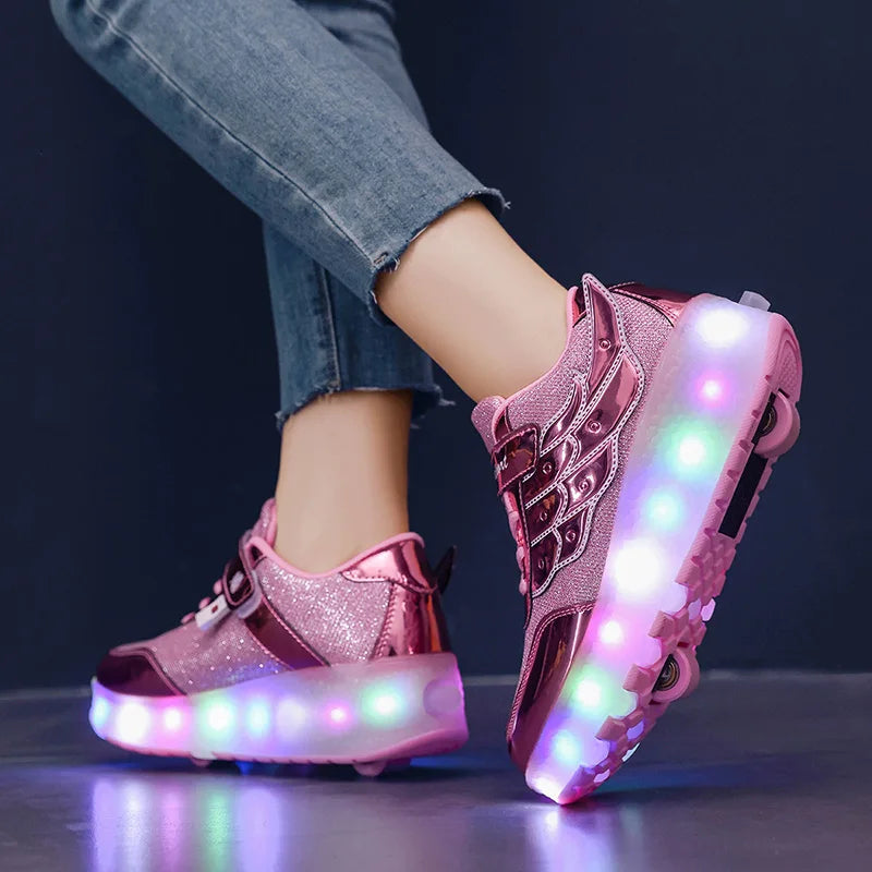 Sneakers Roller Shoes Dual-Use Skates for Kids and Adults