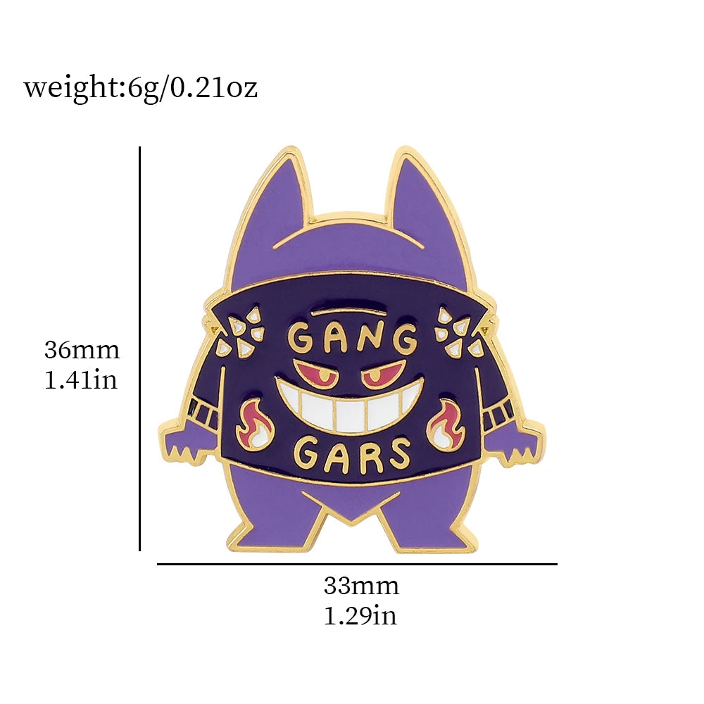 Gengar Cartoon Brooches Anime Enamel Lapel Pins for Backpack Accessories Fans Collection Brooches Jewelry Gift