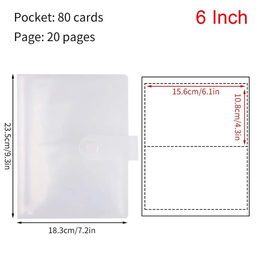 3/4/5/6 Inch 80/160 Slots Transparent Photo Album Idol Photocard Holder Idol Star Card Collect Book Creative Photo Card Holder