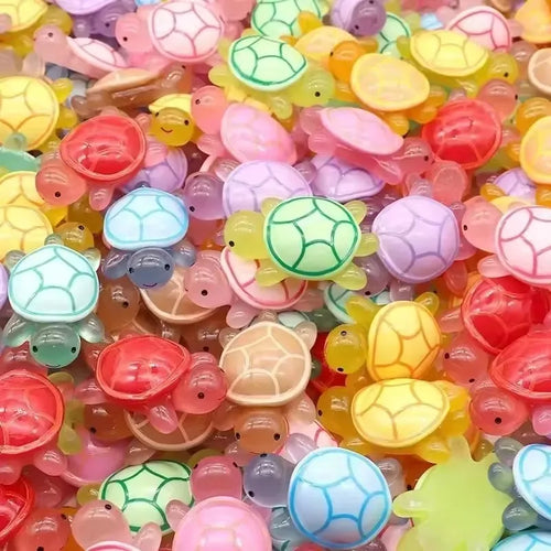 20/50/100pcs Cute Mini Luminous Turtle Ornaments Miniatures Turtle Micro Glowing in The Dark  Kids Toys Home Decoration Gift