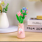 HUIQIBAO MOC Flower with pot Micro Building Block Sunflower Mini Model Bricks set Flowers Toys for Adults home Desk Decoration