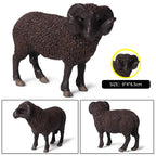 Oenux Classic Farm Animal Simulation Sheep Goat Argali Antelope Model Action Figure Poultry Figurines Cute Toy For Kid Gift