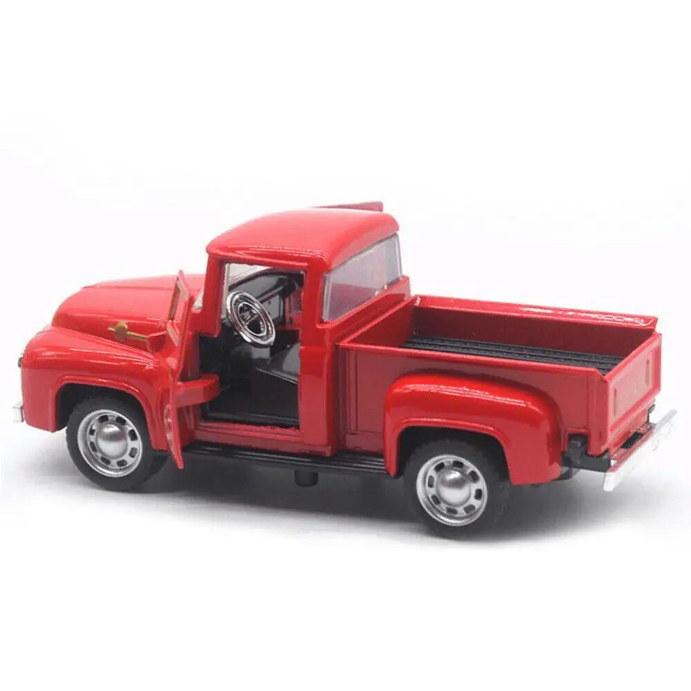1:32 Red Vintage Metal Truck Pull Back Model Toy
