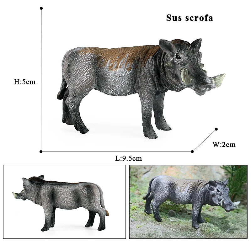 Oenux Wild Boar Tapirus Indicus Porcupine Animals Simulation Model Action Figures Figurine Educational Collection Kids Toy Gift