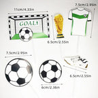 Football Boy Cake Topper Soccer Player Doll Decor for Birthday Party Sports Theme Childrens Celebration Supplies Cupcake Decor