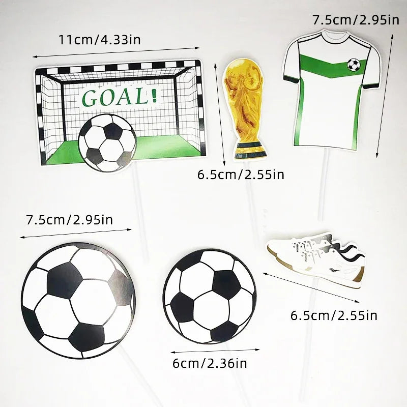 Football Boy Cake Topper Soccer Player Doll Decor for Birthday Party Sports Theme Childrens Celebration Supplies Cupcake Decor