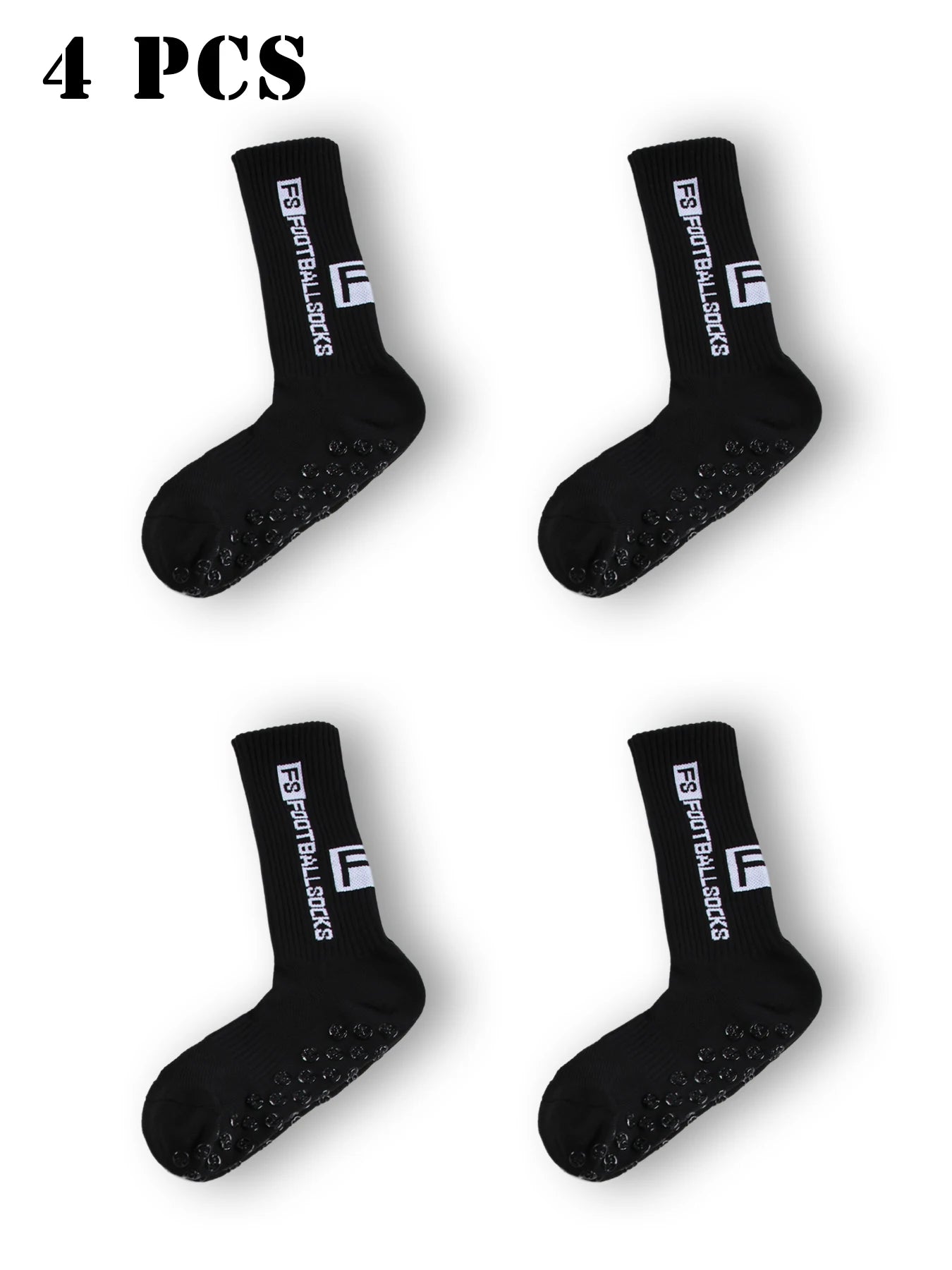 4 Pairs Men's Athletic SocK Soccer Socks Sports Grip Sock Anti-slip Basketball Socks Spot Rubber Non-Slip Soft Cotton Soccer Sox