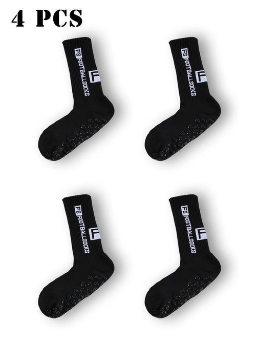 4 Pairs Men's Athletic SocK Soccer Socks Sports Grip Sock Anti-slip Basketball Socks Spot Rubber Non-Slip Soft Cotton Soccer Sox