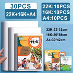 Transparent Book Covers Fit A4/16K/22K Textbook Paperback Book Sleeve Protector Waterproof PP Clear Self Adhesive Closure