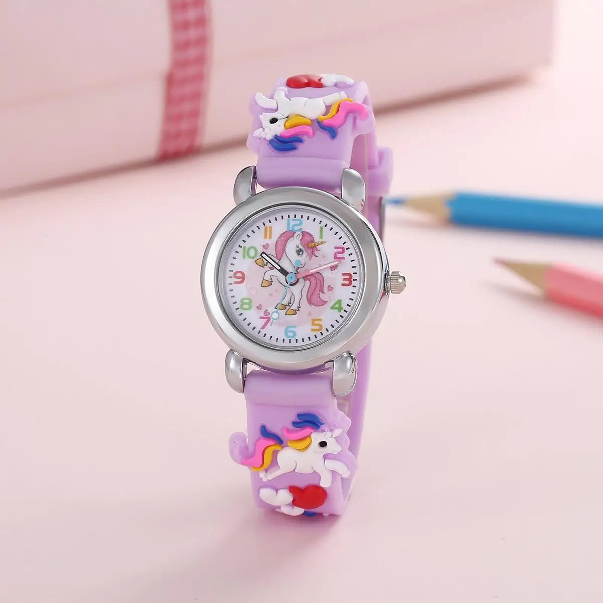 Colorful Cartoon Unicorn Watch for Kids – Quartz Student Watch