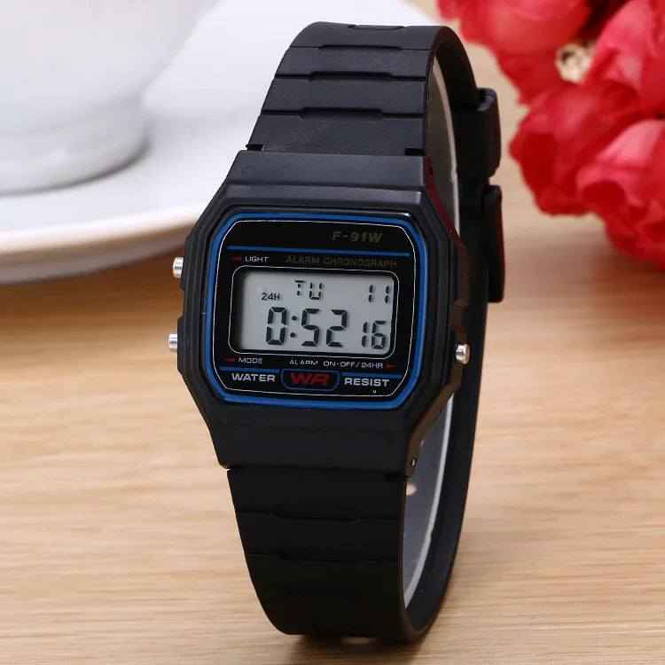 Rose Gold Digital Sports Watch – Retro Electronic Wristwatch