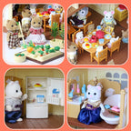 Forest Animal 1/12 Dollhouse Furniture Bedroom Kitchen Bathroom Set Miniature Simulation Dolls Accessories DIY Toys Girls