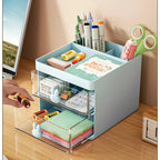 Small Desk Organizer With Drawer, Office Desktop Storage Box, Makeup Organizer, Business Card/Pen/Pencil/Mobile Phone/Stationery