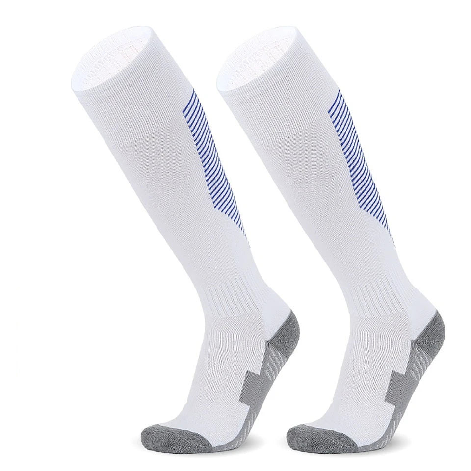 Loogdeel Soccer Socks Stretchy Compression Knee High Tube Socks Men Women Teens Kid Breathable Football Athletic Sports Socks
