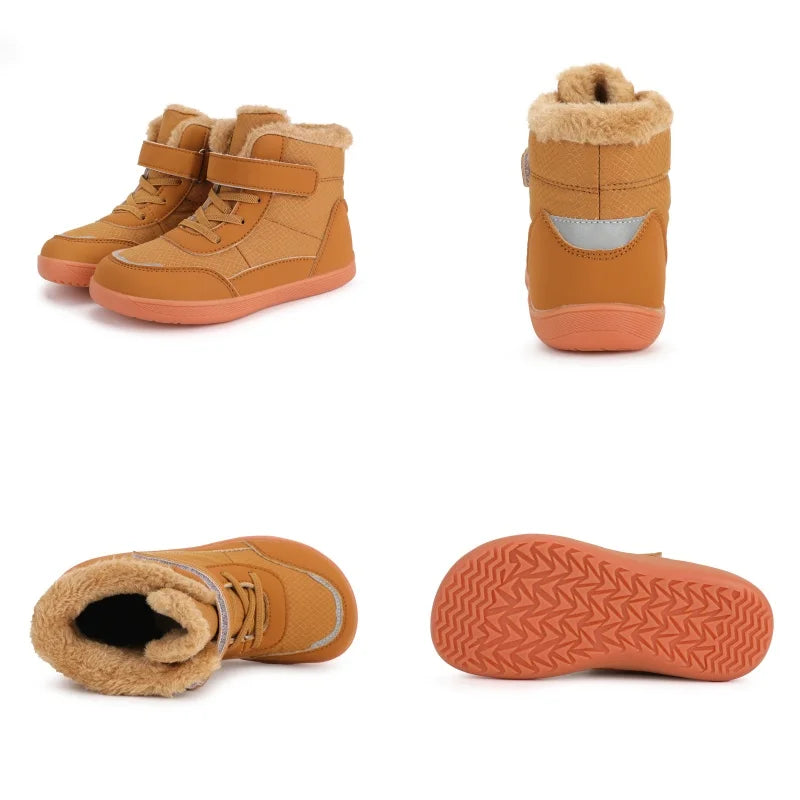 Kids Wide Toe Barefoot Snow Boots Warm Winter Minimalist Shoes
