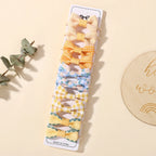 10Pcs Girls Fresh Bowknot Head Rope Sweet Printing Double Ponytail Hair Ties Bands Head Scrunchies Without Cardboard