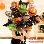 10/30/50pcs Mini Halloween Element Death Bat Pumpkin Aluminum Coil Balloons Random Style Halloween Party Decoration Globos