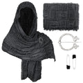 Medieval Vintage Hooded Shawl Scarf Cloak For Men Women Renaissance Halloween Tattered Layered Textured Frayed Cosplay Costume
