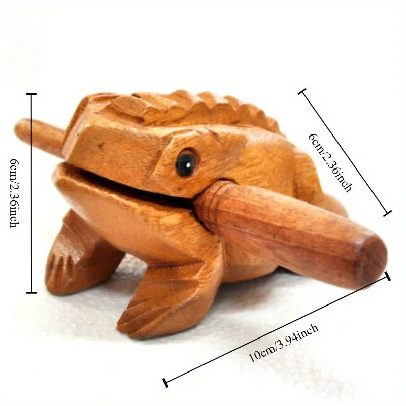 1PC Thailand Frog Wood Carving Ornaments Hand-carved Toad Creative Vocal Toys Solid Wood Toad Craft Scenic Souvenirs