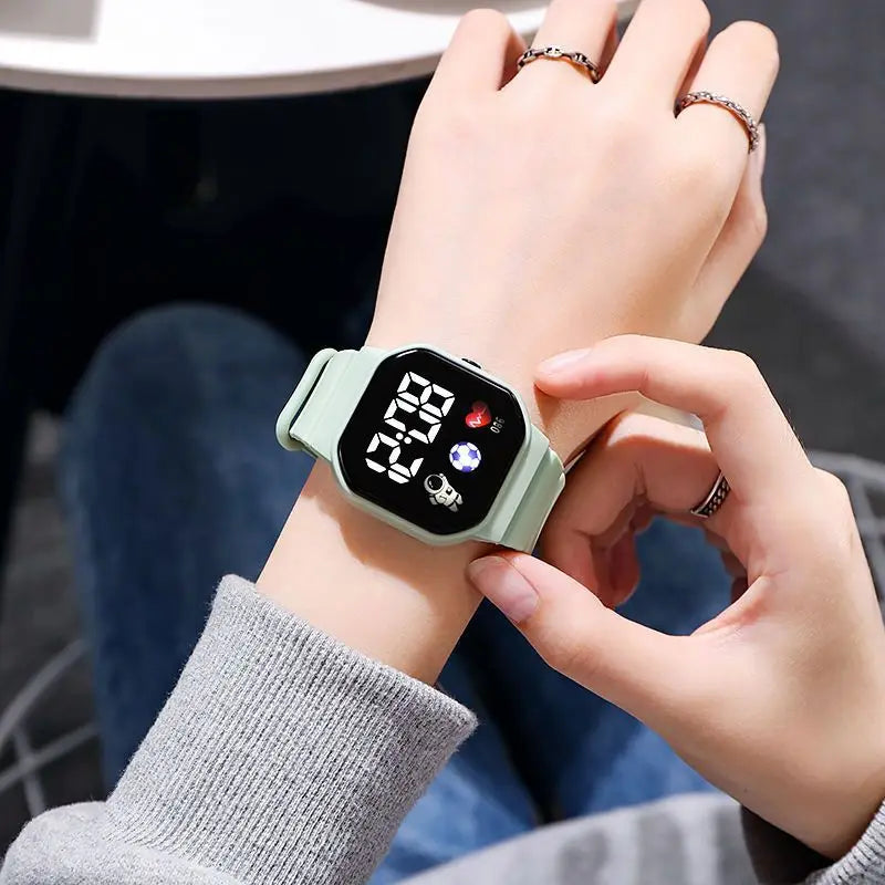 Kids Football LED Digital Sports Watch – Silicone Wristwatch