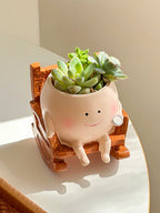 Smiling Face Swing Flower Pot for Succulents & Small Plants