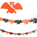 Halloween Paper Banner Spider Pumpkin Ghost Bat Paper Chain Halloween Decoration Garland Banner Paper Pull Flower Party Supplies
