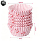 Pink Bow Cupcake Liners Coquette Bow Cupcake Wrappers Baking Cups for Baby Shower Wedding Bridal Showers Birthday Party Decors