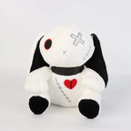 Creepy Goth Bunny Plush Black And White Contrasting Crazy Rabbit Spooky Gothic Bunny CuteStuffed Animal Halloween birthday Gift