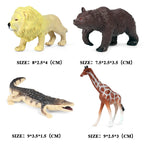 Oenux Mini Wild Forest Animals Insect Dinosaur Model Owl Fox Squirrel Hedgehog Fox Frog Figurines Cake Toppers Kid Toy Gift
