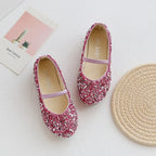 2026 Spring 1 to 12 years old girls dress shoes Beauty Pointed Toe Teen Girl Leather Shoes Bling Princess Wedding Shoes F12131