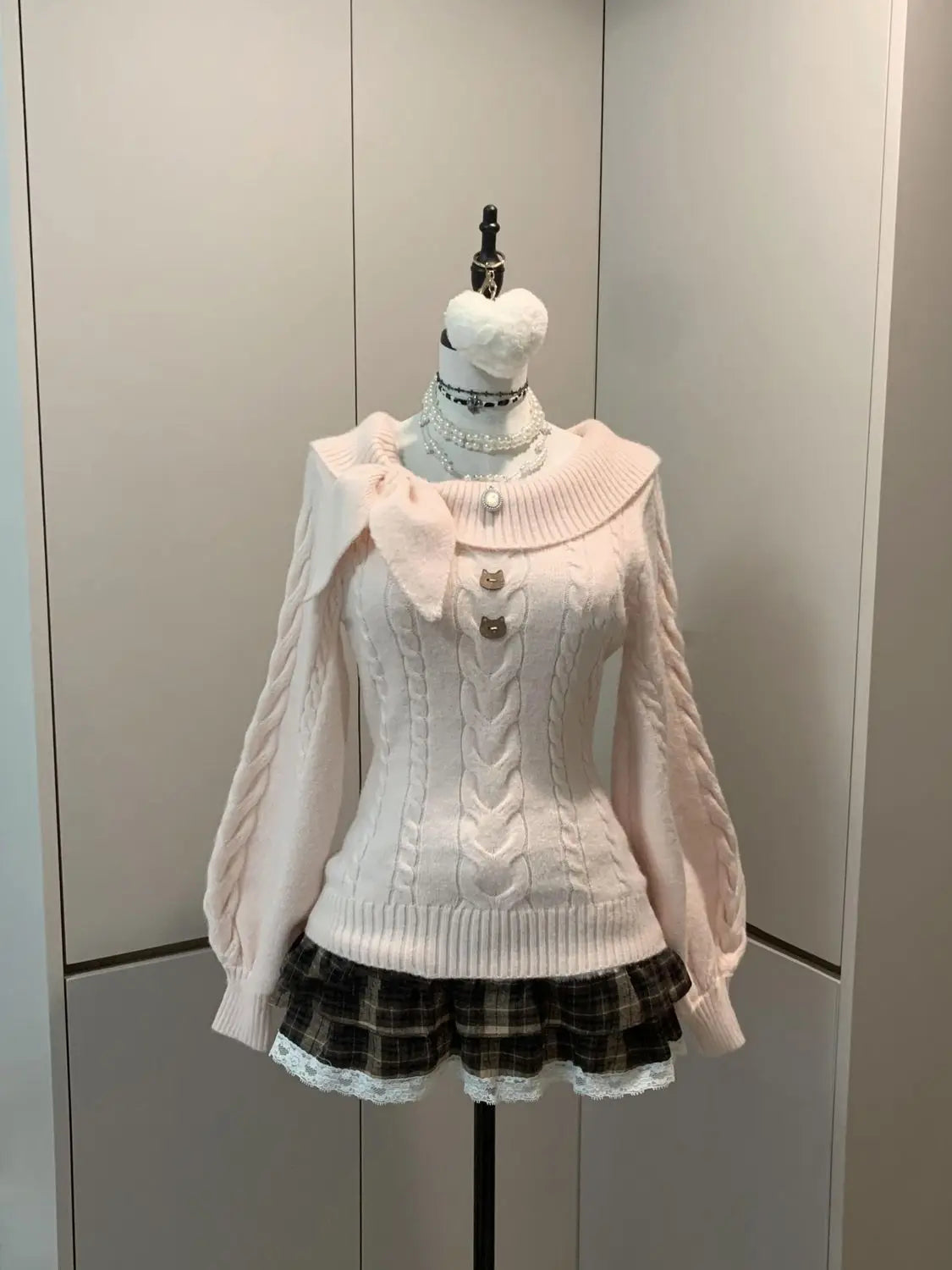 Preppy Style Sweet Knitted Sweater 2000s Aesthetic Gyaru Chic Korean Y2k Jumper Sweater Long Sleeve Coquette Knitwears