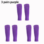 3 pairs New Football Socks Shin Pads Leg Cover Men Women Grip Cutsocks
