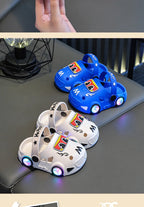 New 2026 Kids Glowing Slippers Summer Outdoor Two-Way Wear Anti-Slip Cute Small Children Sandals Boys Slip-On Home Slippers