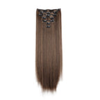 WIGSIN 24Inch Synthetic 7Pcs/set Long Straight Hair Extension 16Clips Hairstyle Black Blonde Hairpiece for Women