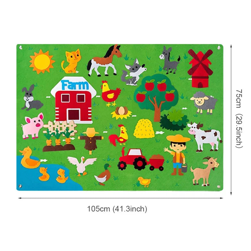 Farm Animals Felt Story Board for Kids Learning & Storytelling