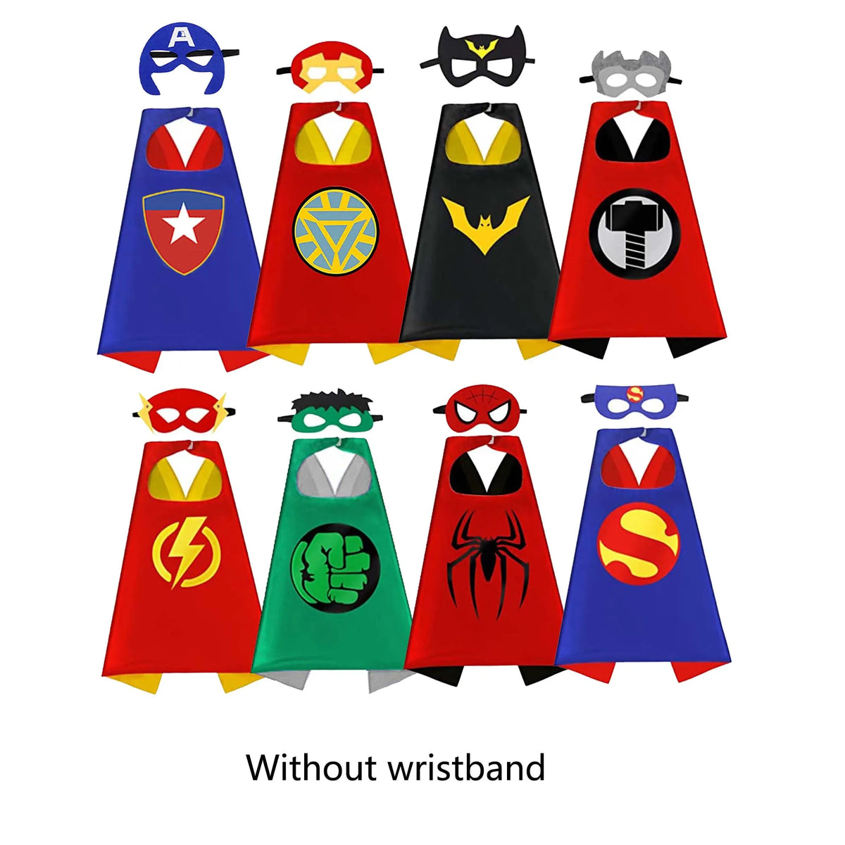8 sets Superhero Capes for  Cool Halloween Christmas  Costume Cosplay Festival Party Supplies Favors Dress Up for boys girls