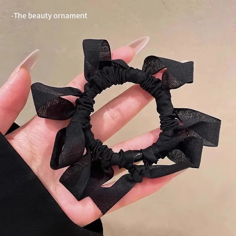 New Korean Bow Elastic Hair Band For Women Girls Sweet Hair Ornament Scrunchie Hair Tie Hair Rope Fashion Hair Accessories