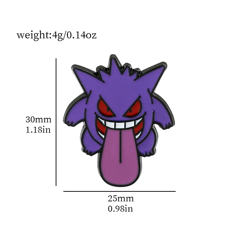 Gengar Cartoon Brooches Anime Enamel Lapel Pins for Backpack Accessories Fans Collection Brooches Jewelry Gift